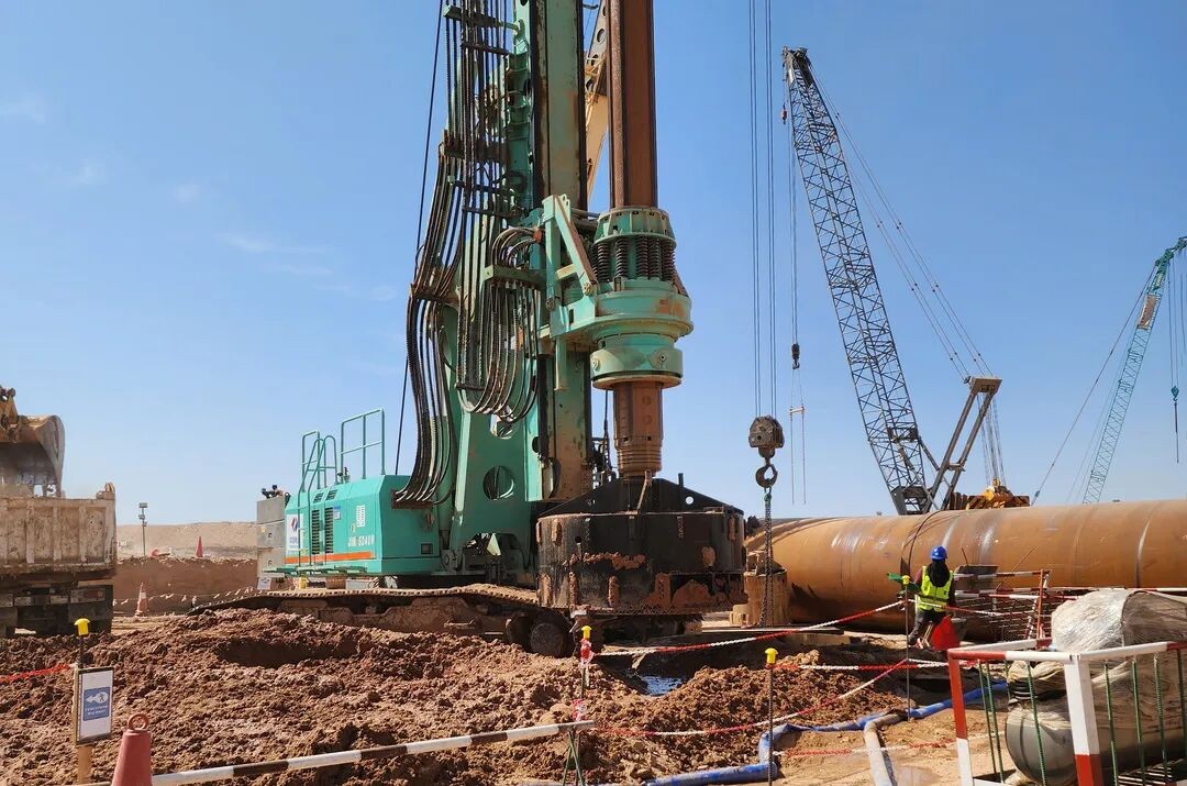 中国水电基础局携手上海金泰，共筑中东基建新里程碑106.16米超深桩